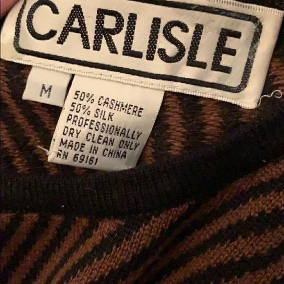 Vtg Carlisle sweater M 50% cashmere 50% silk 80 90 - Picture 7 of 8